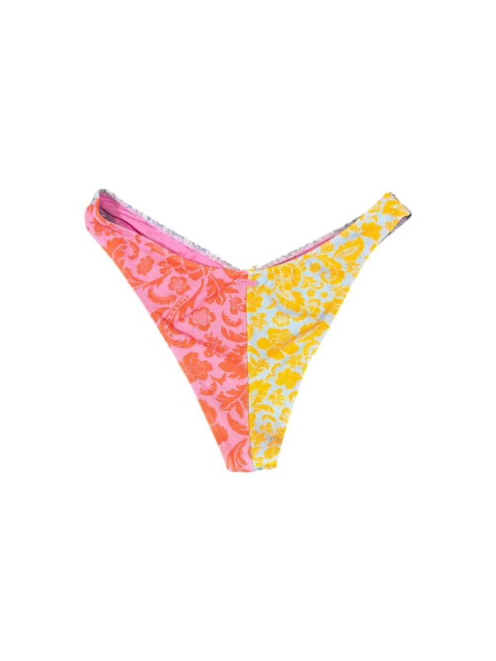 Roxy Tapestry Patchwork V Front Cheeky Bikini Bottoms Size XL NWT